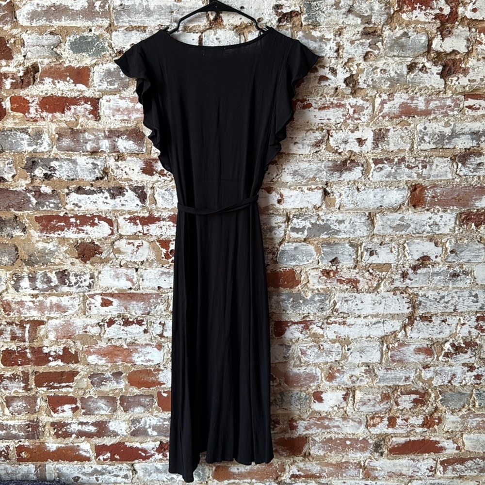 Gianni Bini Black Flutter Sleeve Maxi Dress - Picture 3 of 4